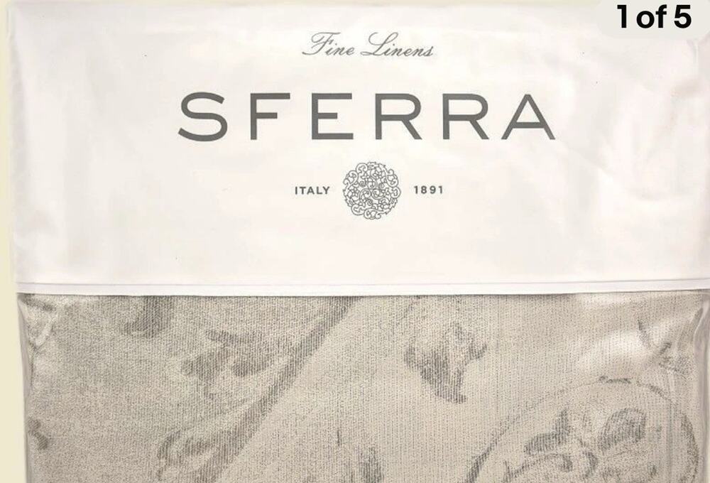 Sferra Pezzana 5930 Long Staple Cotton Yarn Dyed Sateen FULL / QUEEN Duvet Flint